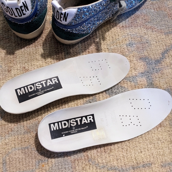 🦄RARE💚Golden Goose💚Silver Glitter MidStar Sneakers 37 - Picture 10 of 15